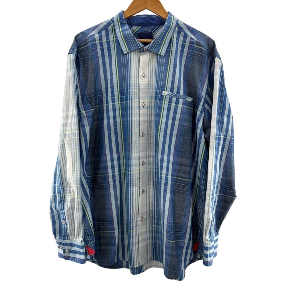 NWOT Tommy Bahama Men’s 100% Cotton Canberra Plaid Button Down Shirt Size XXL